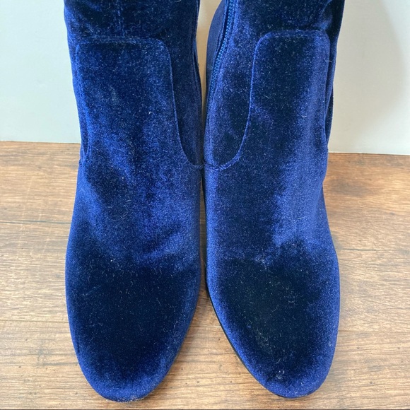Steven Madden Edit blue velvet sock booties size 8 - Picture 3 of 7